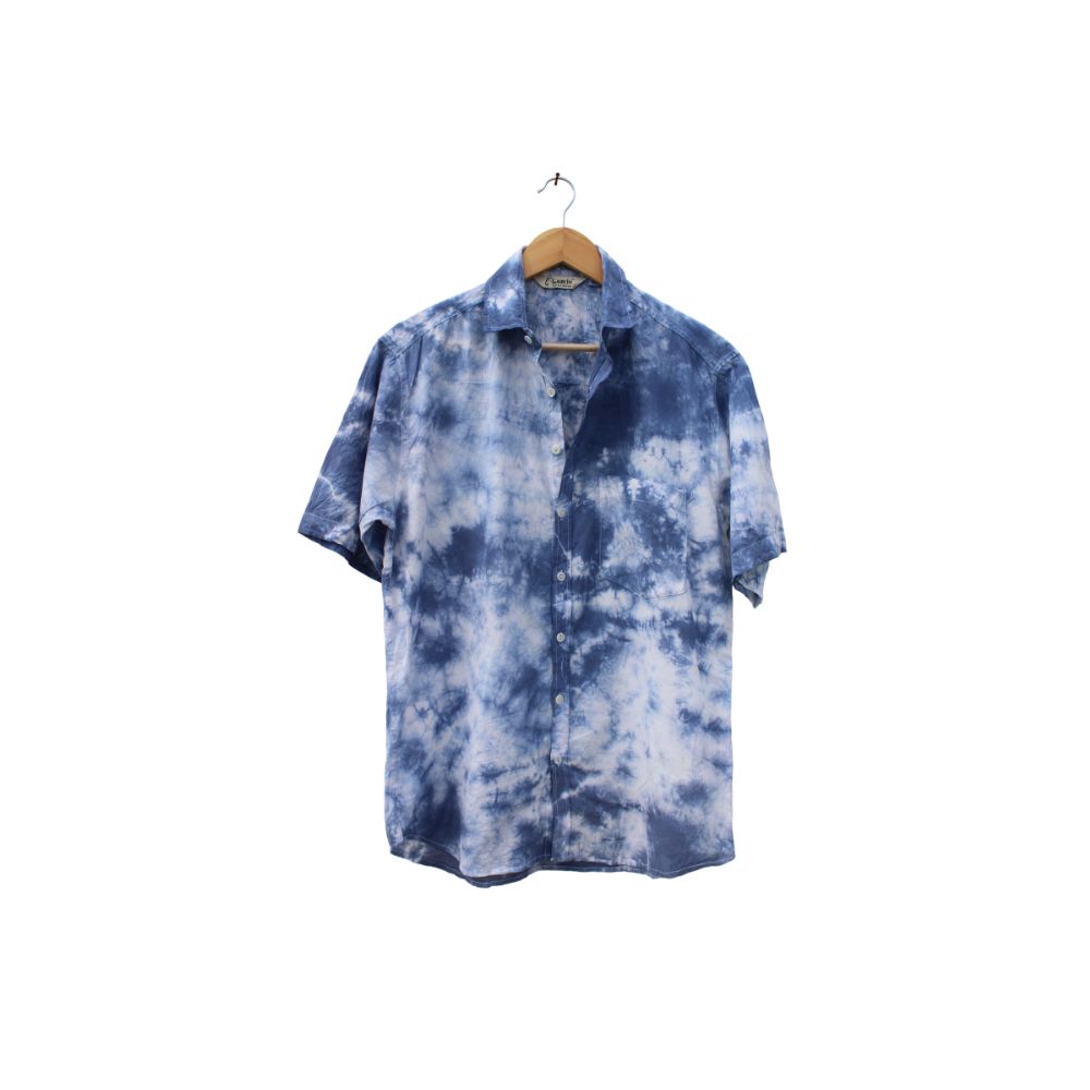 100% Cotton Shibori Shirt - Handcrafted with Reactive